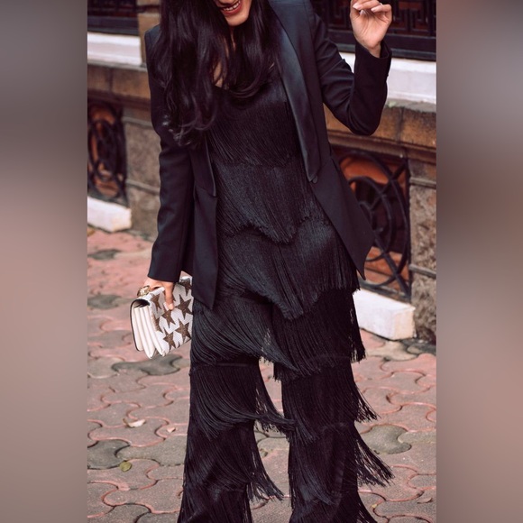 Zara Black Fringe Jumpsuit - Picture 3 of 12